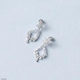 6.15 Carat Aurora Swing Lab Diamond Dangler Earrings 14K White Gold