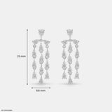 2.75 Carat Celestial Pear Dangle Lab Diamond Earrings 14K White Gold