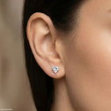 2 Carat Heart Solitaire Embrace Lab Diamond Earrings 14K White Gold