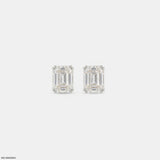 2 Carat Emerald Solitaire Halo Detachable Earrings Platinum 950