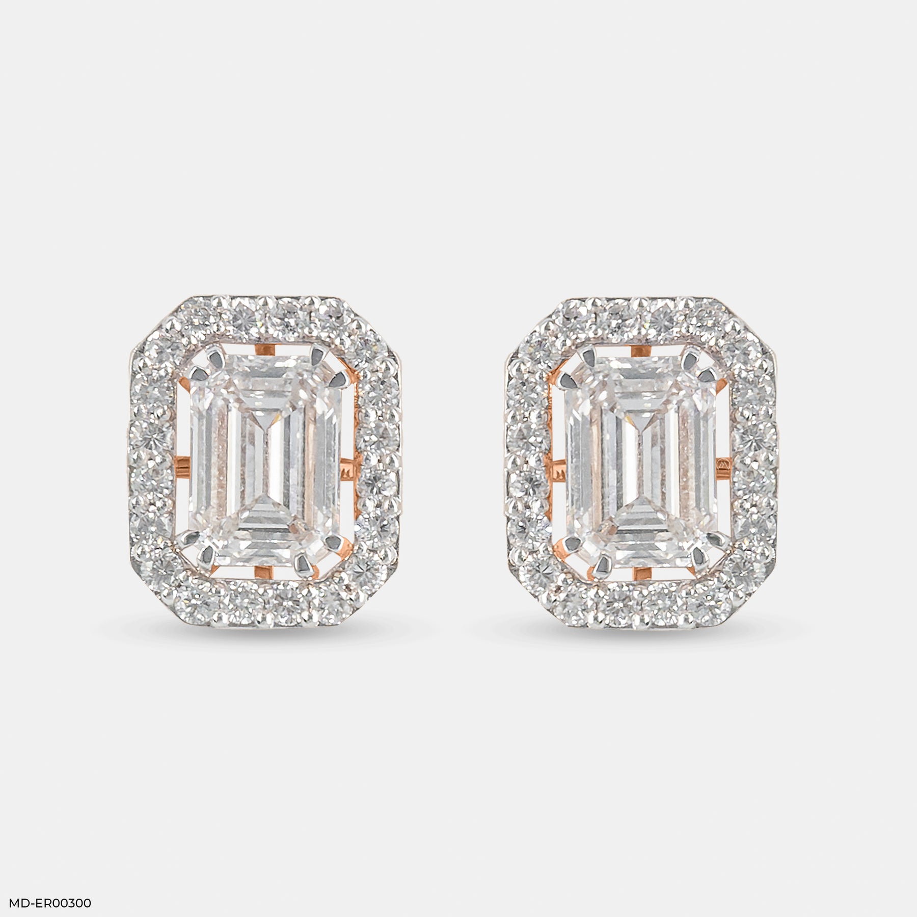 2 Carat Emerald Solitaire Halo Detachable Earrings 14K Yellow Gold