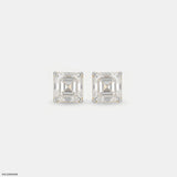 2 Carat Asscher Solitaire Detachable Earrings 9K Yellow Gold