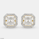 2 Carat Asscher Solitaire Detachable Earrings 9K White Gold