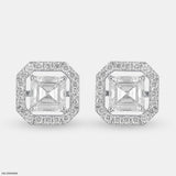 2 Carat Asscher Solitaire Detachable Earrings 14K Yellow Gold
