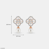 1 Carat Glamming Pearl Lab Diamond Earrings 14K Rose Gold