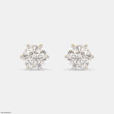 4 Carat Round Classic Solitaire Stud 14K Yellow Gold
