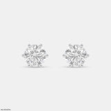 3 Carat Round Brilliant-Cut Stud Earrings Platinum 950
