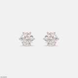 2 Carat Round Brilliant Lab Diamond Solitaire studs Earrings 14K Rose Gold