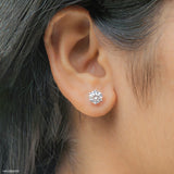 Round Brilliant Lab Diamond Solitaire Earstuds 14K Rose Gold