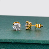 2 Carat Round Classic Solitaire Stub 14K Yellow Gold