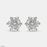 2 Carat Round Classic Solitaire Stub 18K Rose Gold