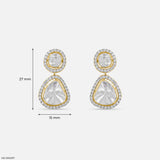1 Carat Polaris Uncut Lab Diamond Earrings 14K Yellow Gold