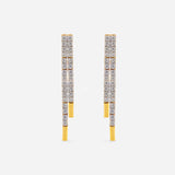 1 Carat Elegant Lines Lab Diamond Earrings 18K Yellow Gold