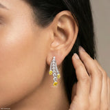 5 Carat Ascending Canary Drop Lab Diamond Earrings 14K White Gold