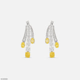 5 Carat Ascending Canary Drop Lab Diamond Earrings 14K White Gold