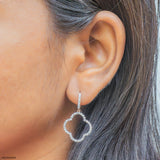 1 Carat Pave Quatrefoil Lab Diamomd Drop Earrings 9K Rose Gold