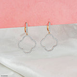 1 Carat Pave Quatrefoil Lab Diamomd Drop Earrings 9K Rose Gold