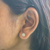 0.30 Carat Sunflower Sparkle Lab Dimaond Studs 14K Yellow Gold