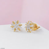 0.30 Carat Sunflower Sparkle Lab Dimaond Studs 14K Yellow Gold