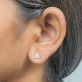 0.35 Carat Aurora Diamond Triangle Lab Diamond Studs 14K Yellow Gold