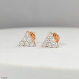 0.35 Carat Aurora Diamond Triangle Lab Diamond Studs 14K Rose Gold