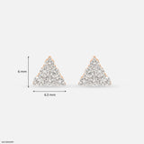 0.35 Carat Aurora Diamond Triangle Lab Diamond Studs 14K Rose Gold