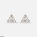 0.35 Carat Aurora Diamond Triangle Lab Diamond Studs 14K Yellow Gold