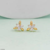 0.15 Carat Glimmering Clover Lab Diamond Studs 14K Yellow Gold