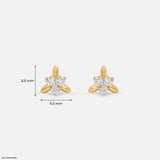 0.15 Carat Glimmering Clover Lab Diamond Studs 14K Yellow Gold