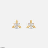 0.15 Carat Glimmering Clover Lab Diamond Studs 14K Yellow Gold