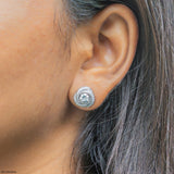 1 Carat Stellar Whirlwind Lab Diamond Studs 14K White Gold