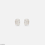 1.70 Carat Oval Halo Lab Diamond Stud Earrings 14K Yellow Gold