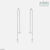 1 Carat Cascading Lab Diamond Chain Earrings 18K White Gold