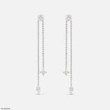 1 Carat Cascading Lab Diamond Chain Earrings 18K White Gold