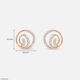 0.20 Carat Celestial Spiral Lab Diamond Earrings 14K Rose Gold
