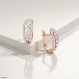 0.55 Carat Dazzling Luxe Hoop Bali Diamond Earrings 14K Rose Gold