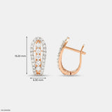 0.55 Carat Dazzling Luxe Hoop Bali Diamond Earrings 14K Rose Gold