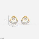 0.35 Carat Chic Lab Diamond Earrings 18K Yellow Gold