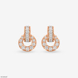 Stunning Circle Diamond Studs 9K White Gold