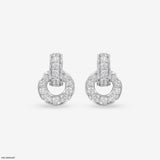 Stunning Circle Diamond Studs 9K White Gold