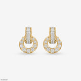 Stunning Circle Diamond Studs 14K White Gold