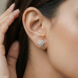 1 Carat Round Solitaire Flower Bud Stub 9K Yellow Gold