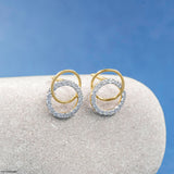 0.35 Carat Infinity Aura Studs Lab Diamond Earrings 14K Yellow Gold