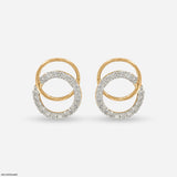 0.35 Carat Infinity Aura Studs Lab Diamond Earrings 14K Yellow Gold
