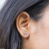 0.25 Carat Infinity Aura Studs Lab Diamond Earrings 14K Yellow Gold