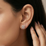 Twinkle Halo studs 9K Rose Gold