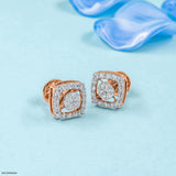 Twinkle Halo studs 9K Rose Gold