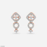 Quadro Studs Diamonds Earrings 14K Yellow Gold