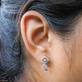 Quadro Studs Diamonds Earrings 9K Yellow Gold