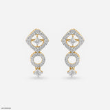 Quadro Studs Diamonds Earrings 14K White Gold